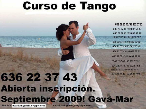 Anuncio del curso de TANGO que se realizar� en el Centro C�vico de Gav� Mar a partir de septiembre del 2009